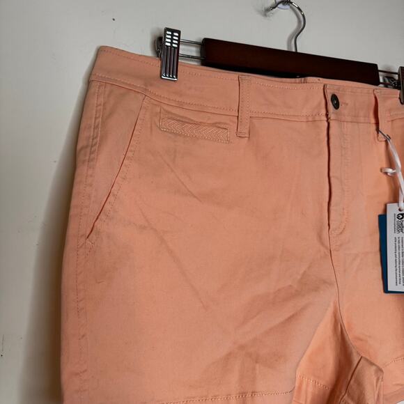 Market & Spruce Madison Chino Shorts Coral NWT Size 16 Mid Rise Stretch - Picture 3 of 8